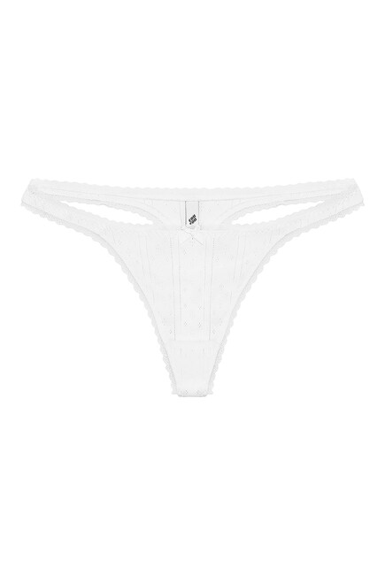 The Cotton Pointelle Thong